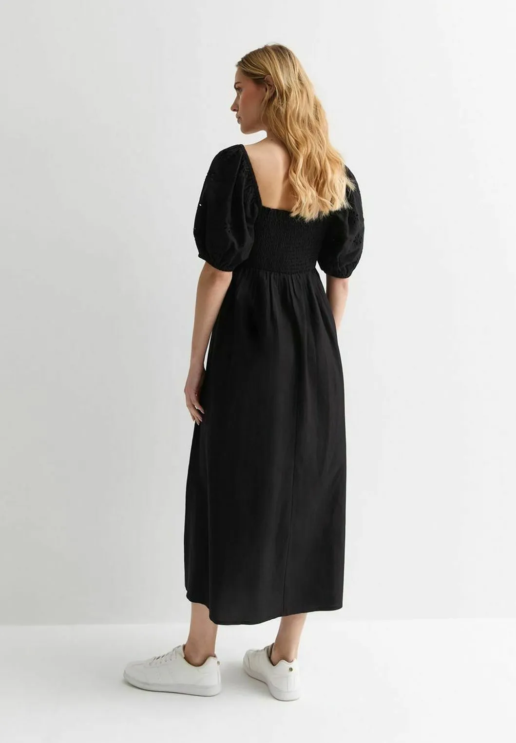 SQUARE NECK PUFF SLEEVE MIDI  - Vestito estivo