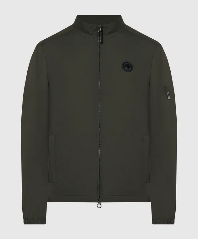 Stefano Ricci Giacca a vento verde con stemma logo M6J4100010PL001H