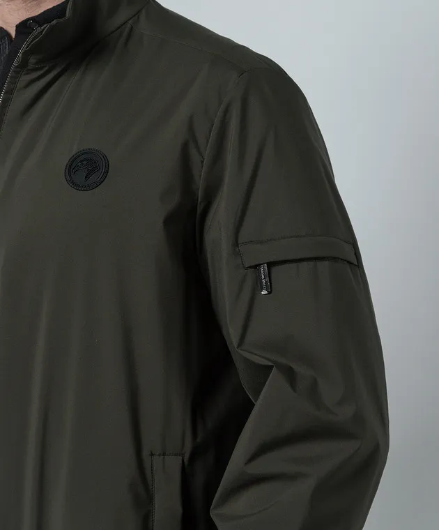 Stefano Ricci Giacca a vento verde con stemma logo M6J4100010PL001H
