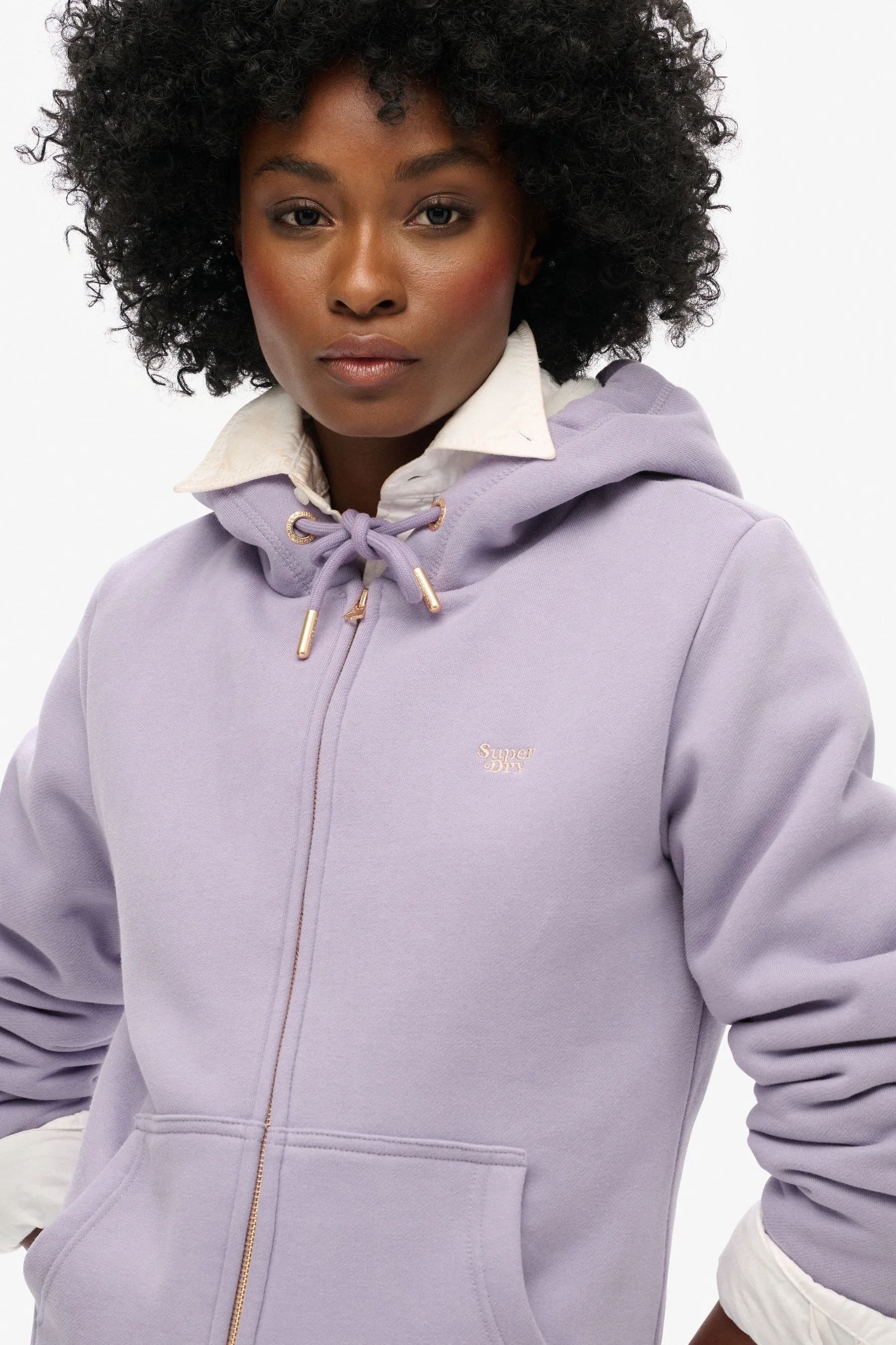 Superdry Essential - Felpa con cappuccio, zip e fodera in sherpa    