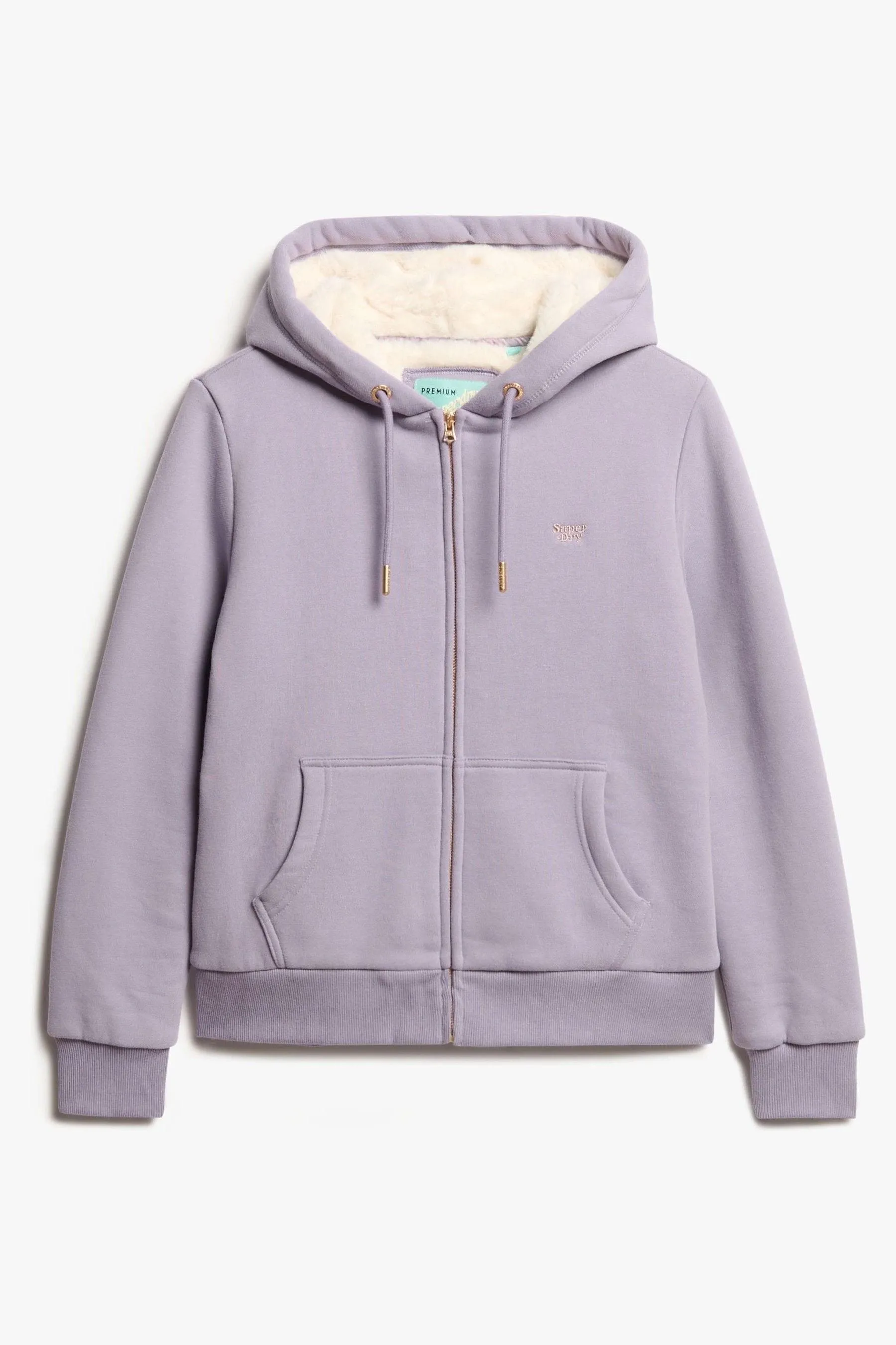 Superdry Essential - Felpa con cappuccio, zip e fodera in sherpa    