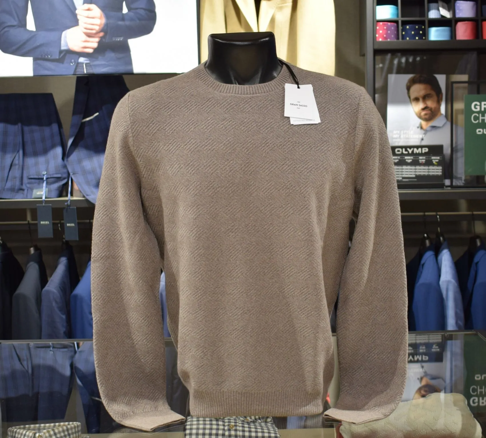 Sweater gran sasso beige extrafine merino wool