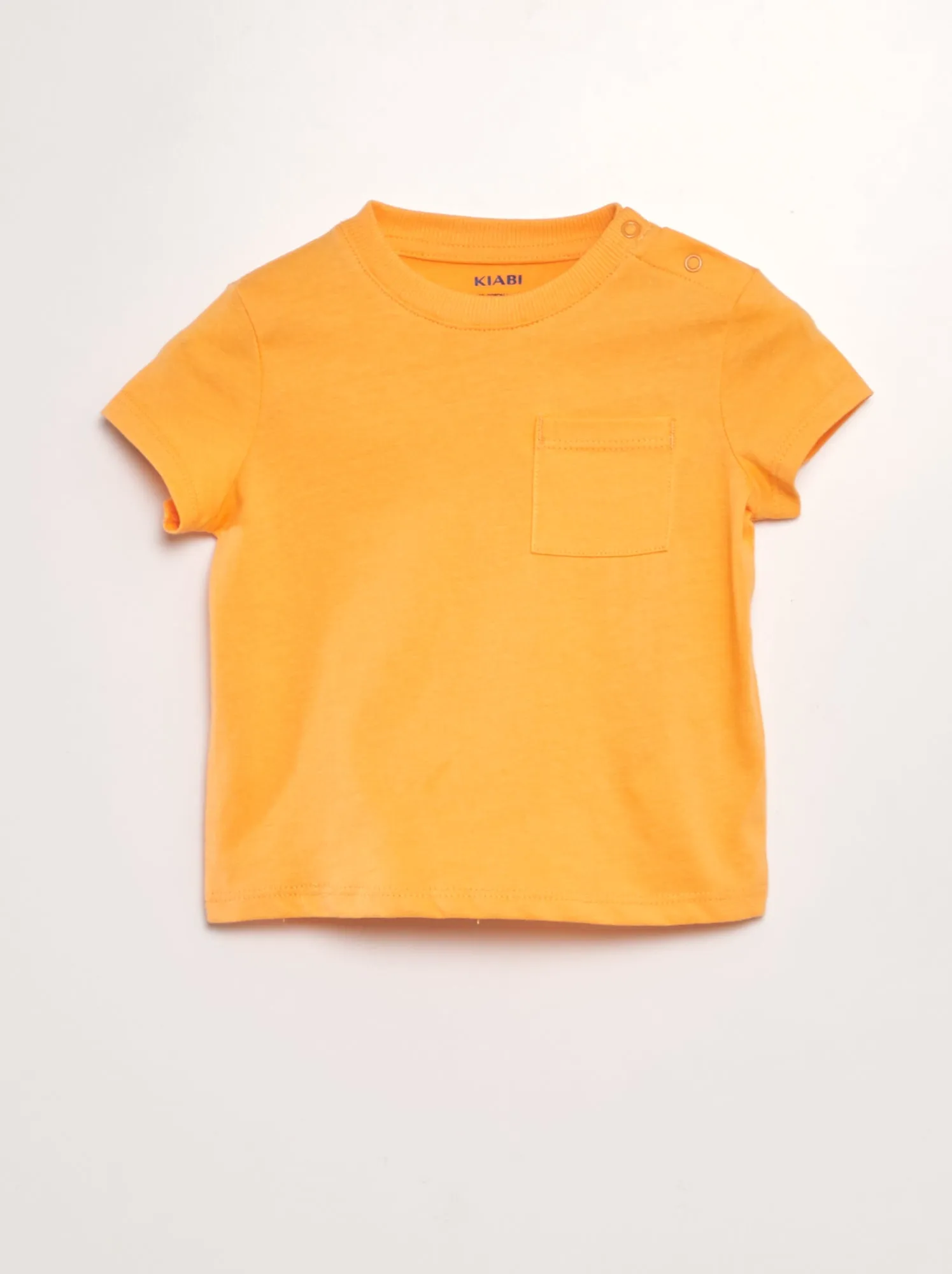 T-shirt a maniche corte con tasche - ARANCIONE