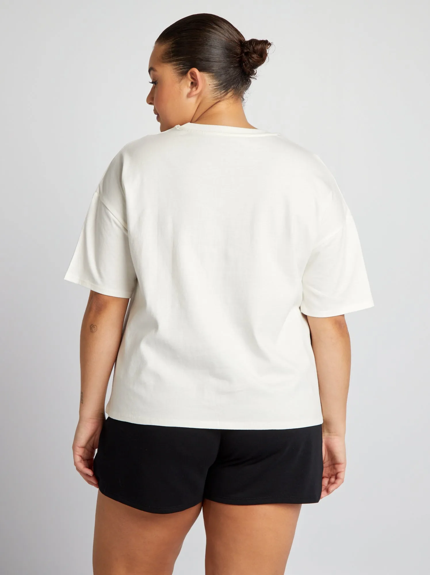 T-shirt basica a spalla scesa - Tough Cotton - BIANCO