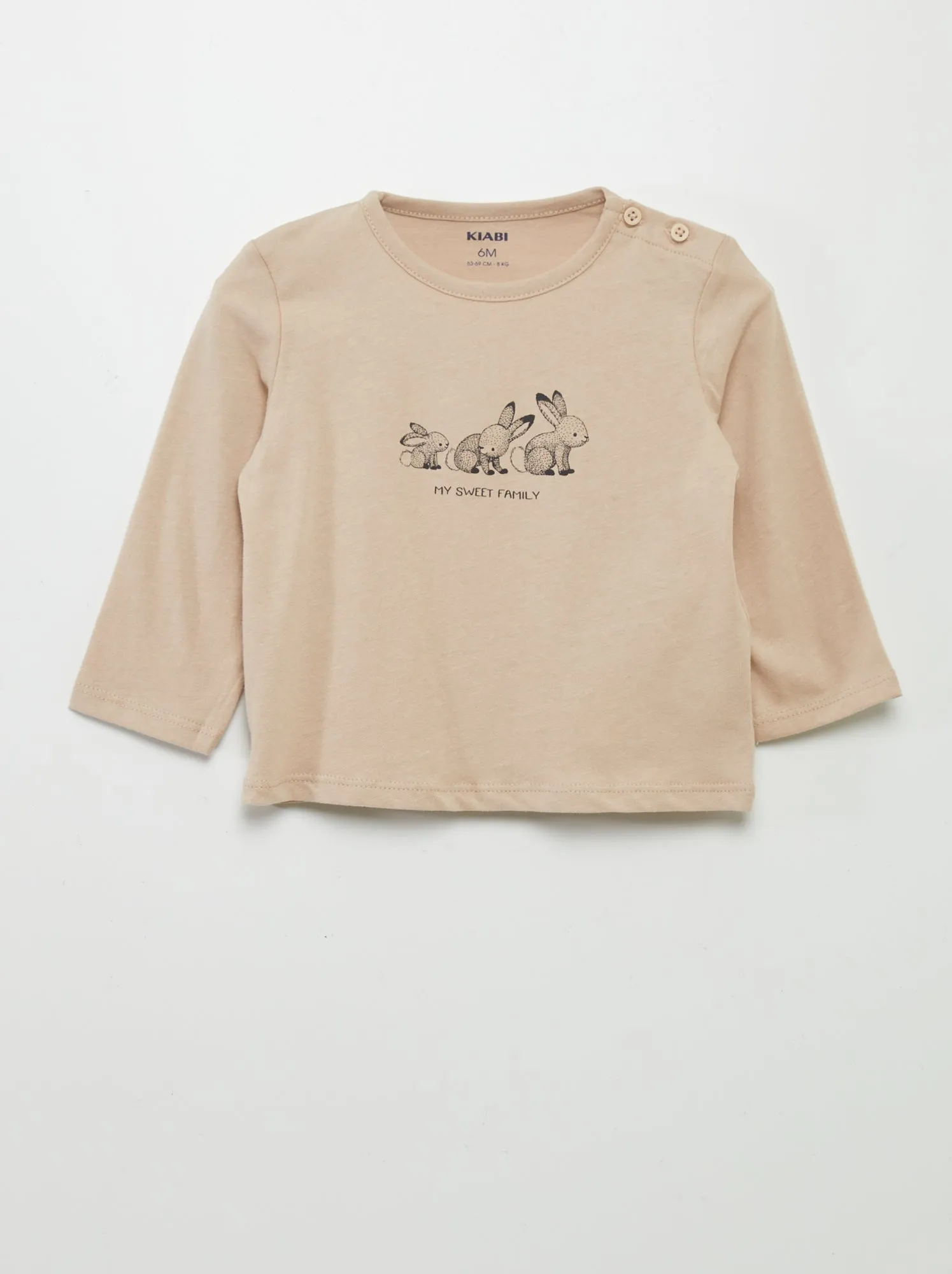 T-shirt con scritta - BEIGE