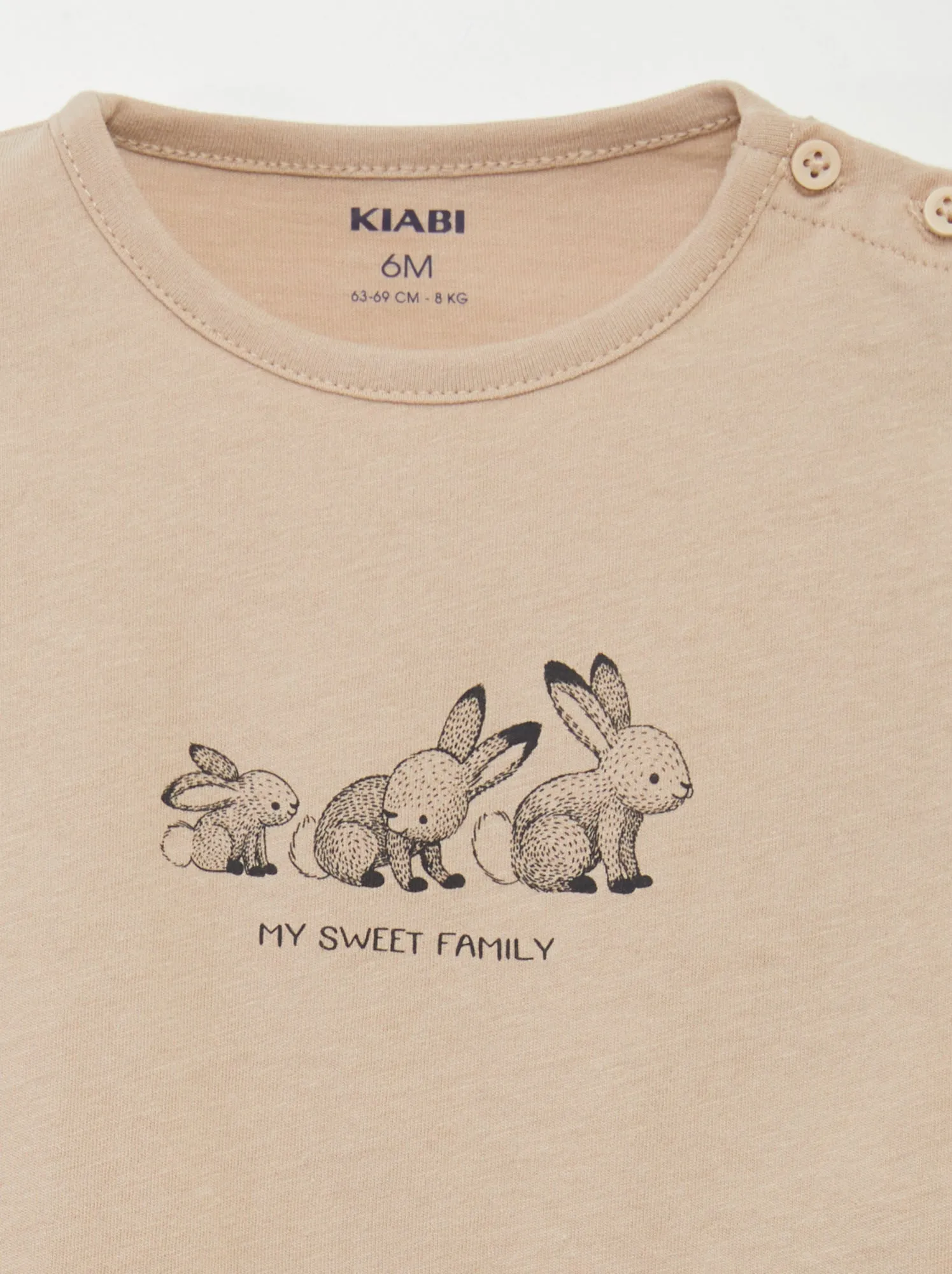 T-shirt con scritta - BEIGE