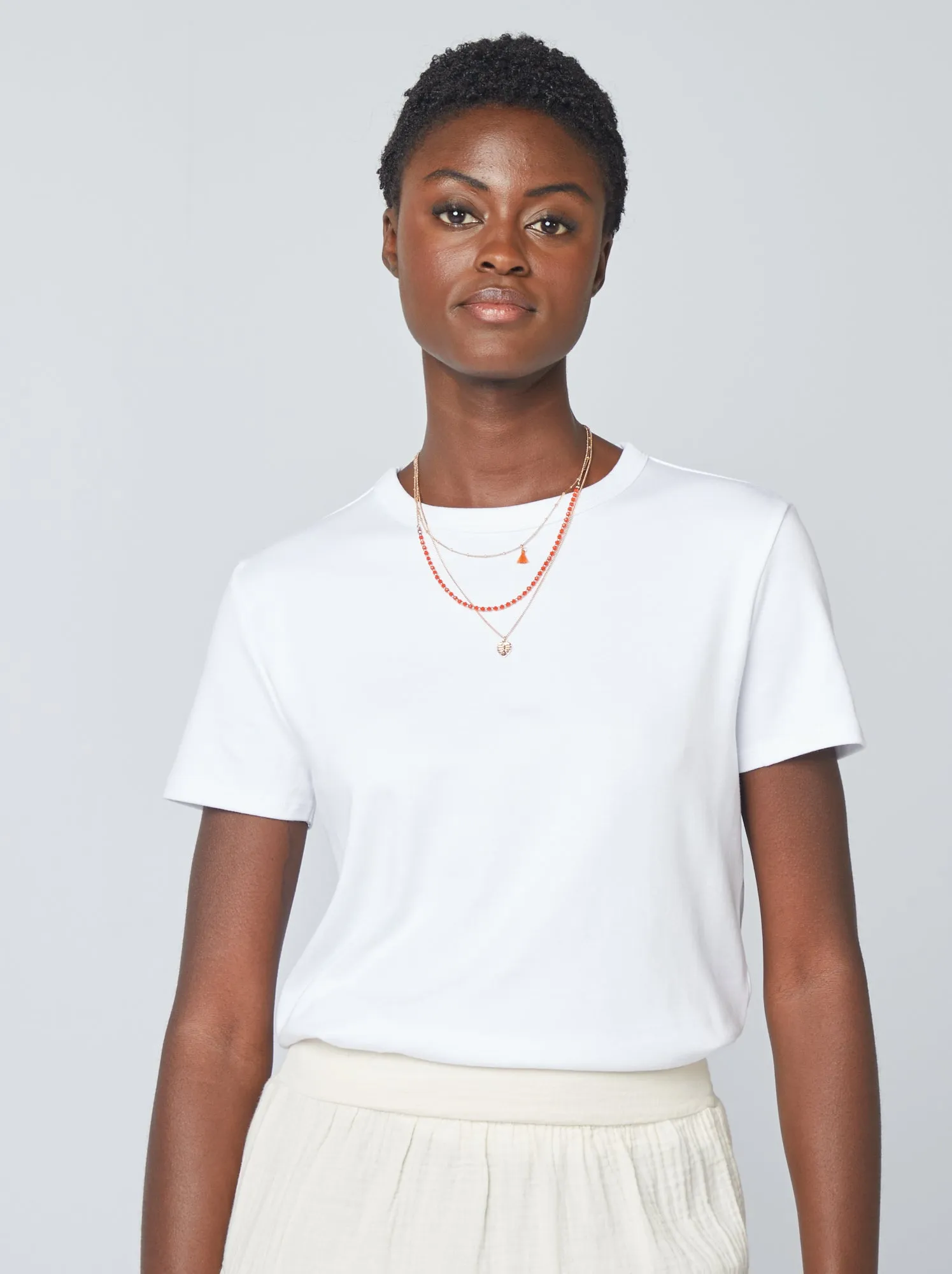 T-shirt in cotone pesante - bianco
