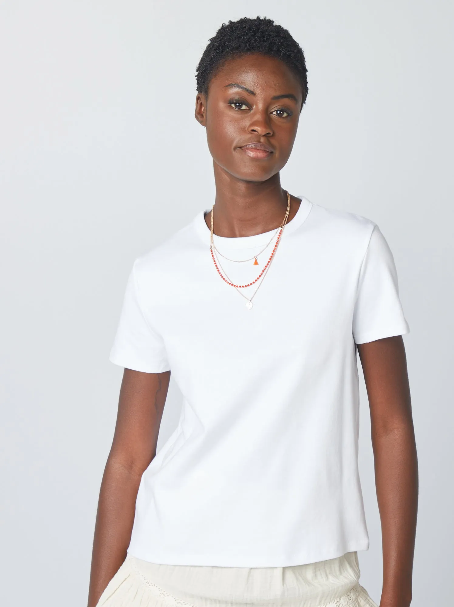 T-shirt in cotone pesante - bianco