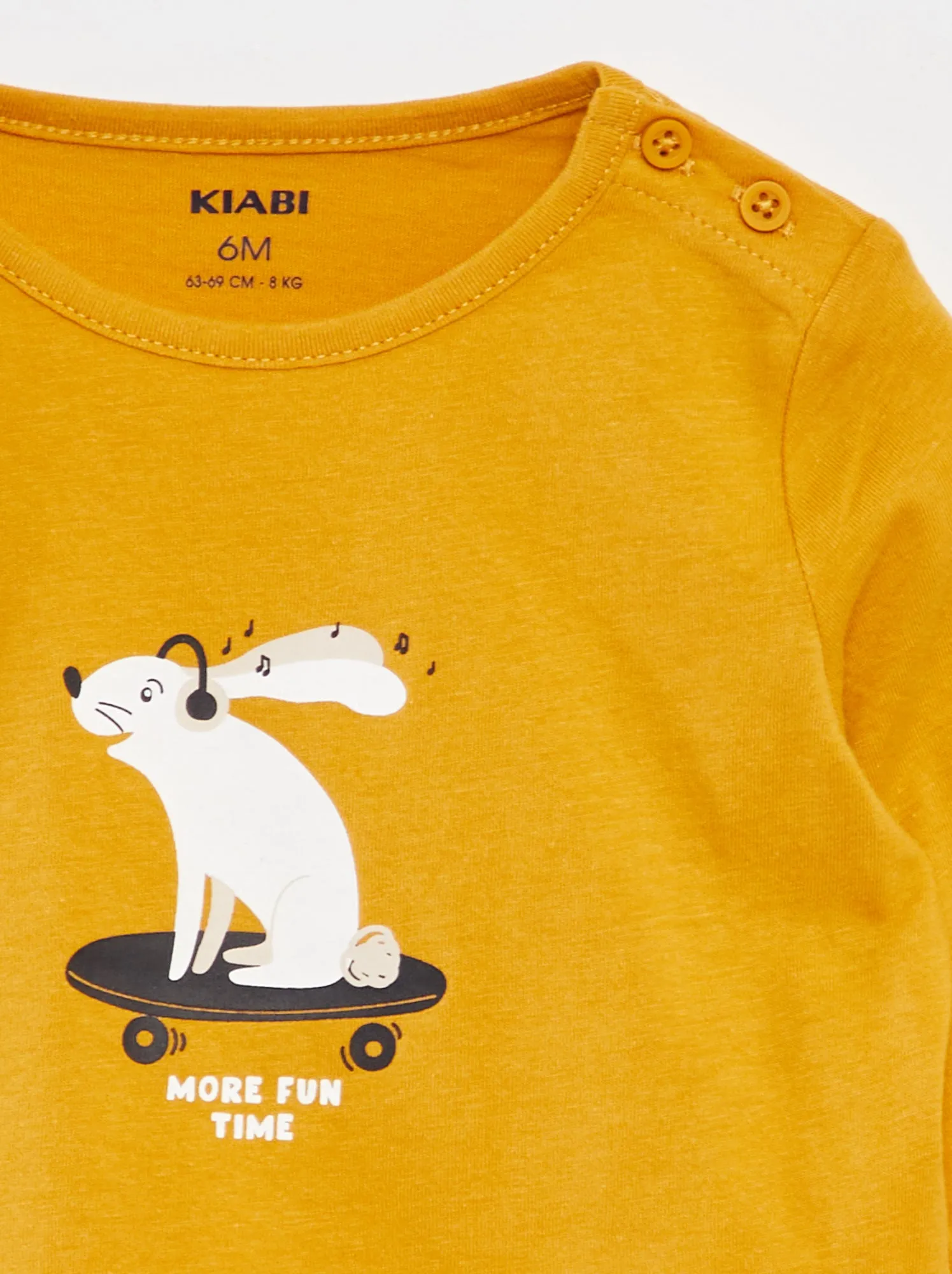 T-shirt maniche lunghe con stampa - GIALLO