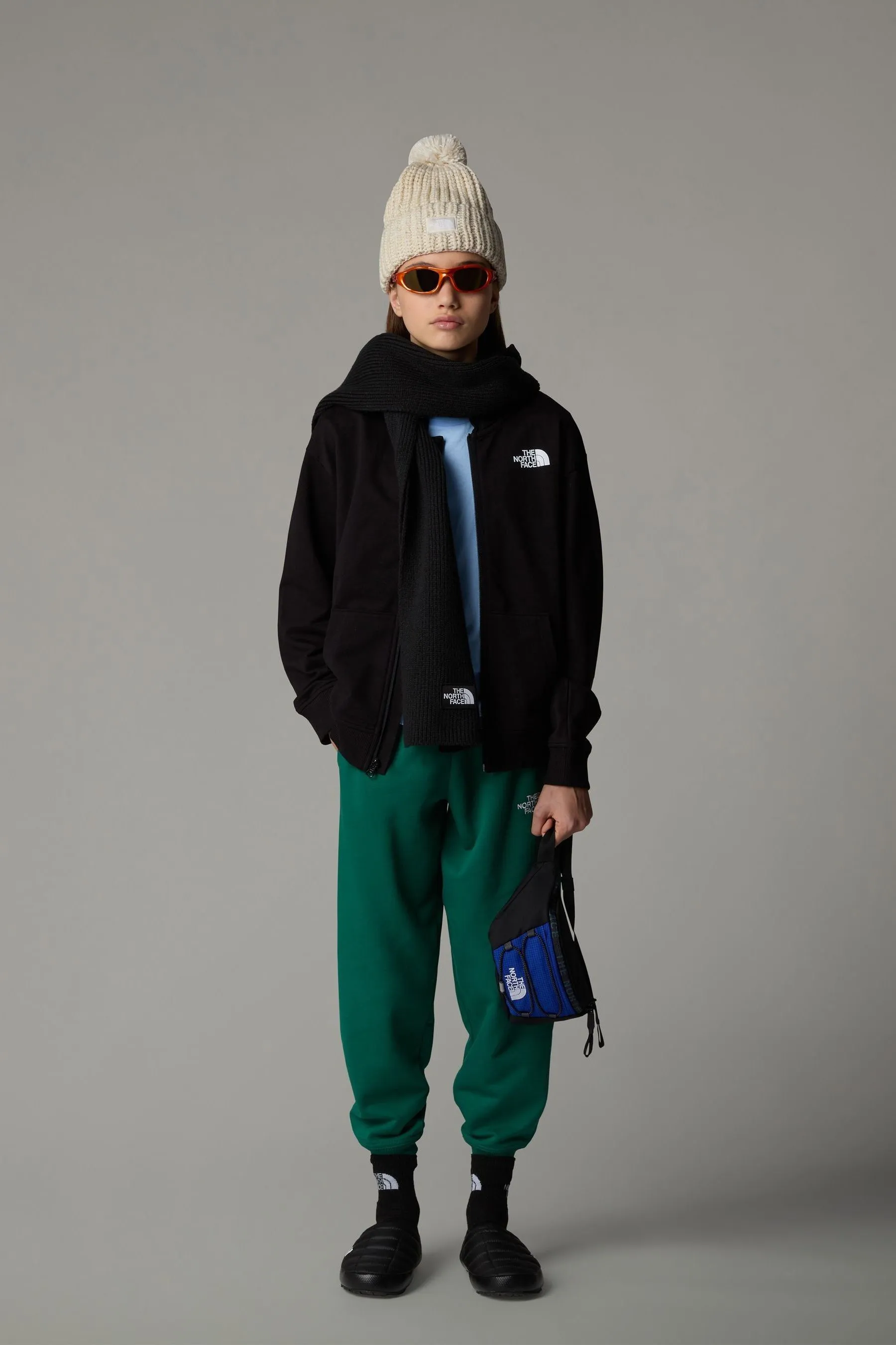 The North Face - Felpa con cappuccio oversize da bambina con zip    