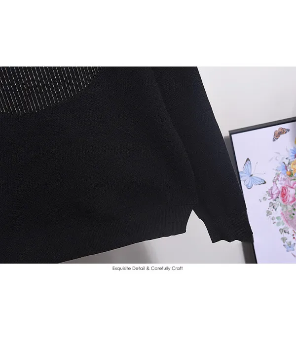 Tuta in maglia fringe & strass