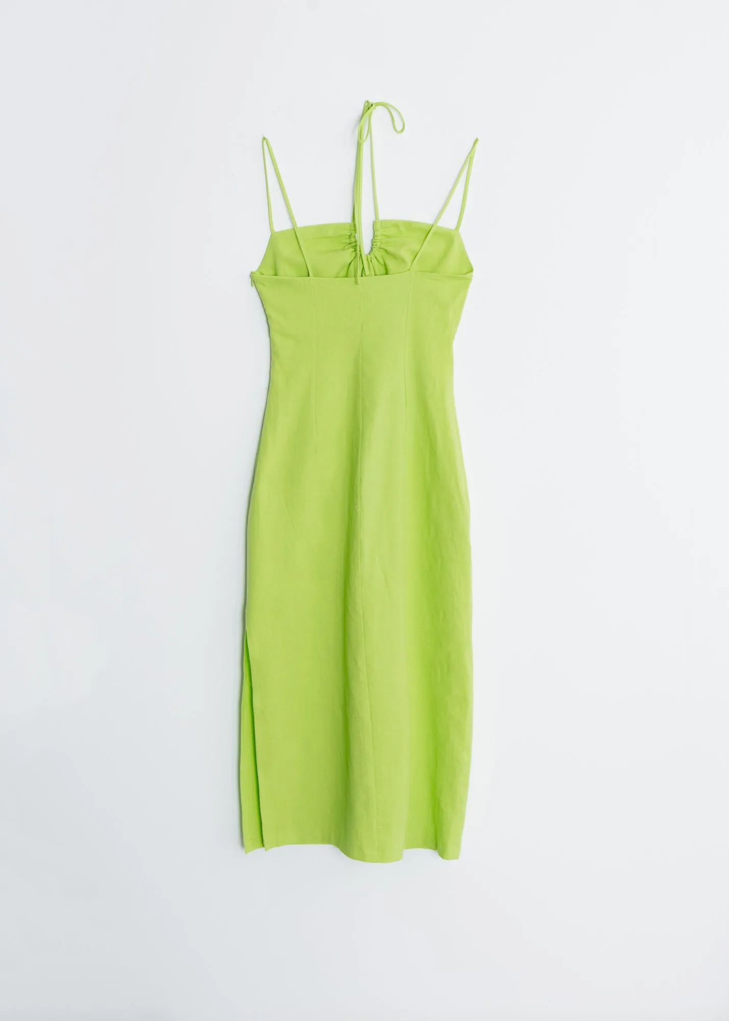 Vestido midi con lino