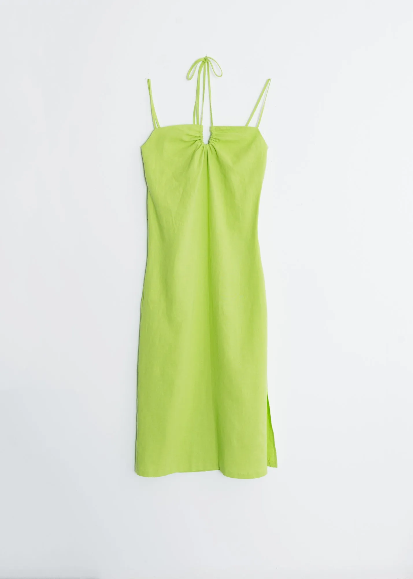 Vestido midi con lino