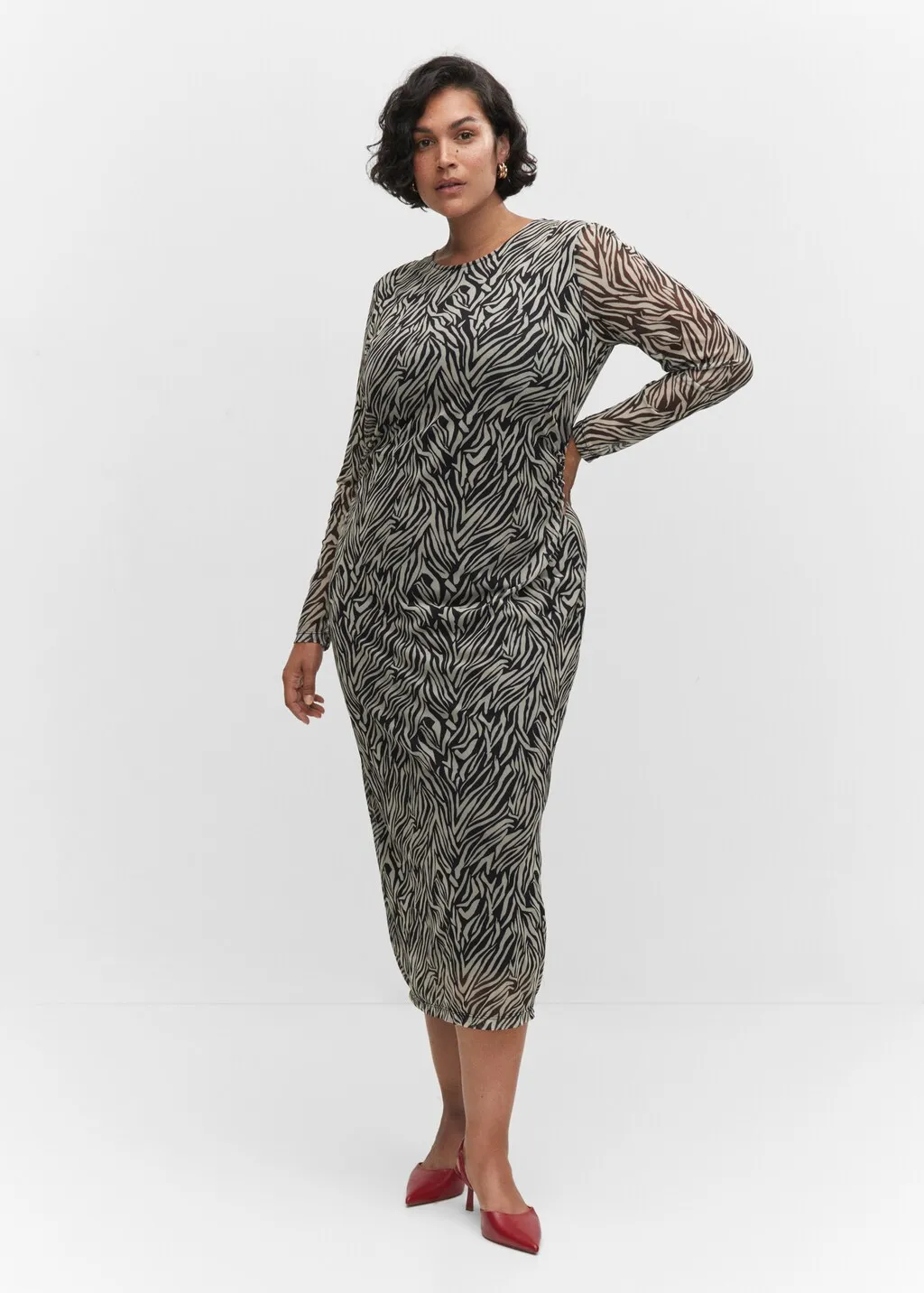 Vestito midi animal print