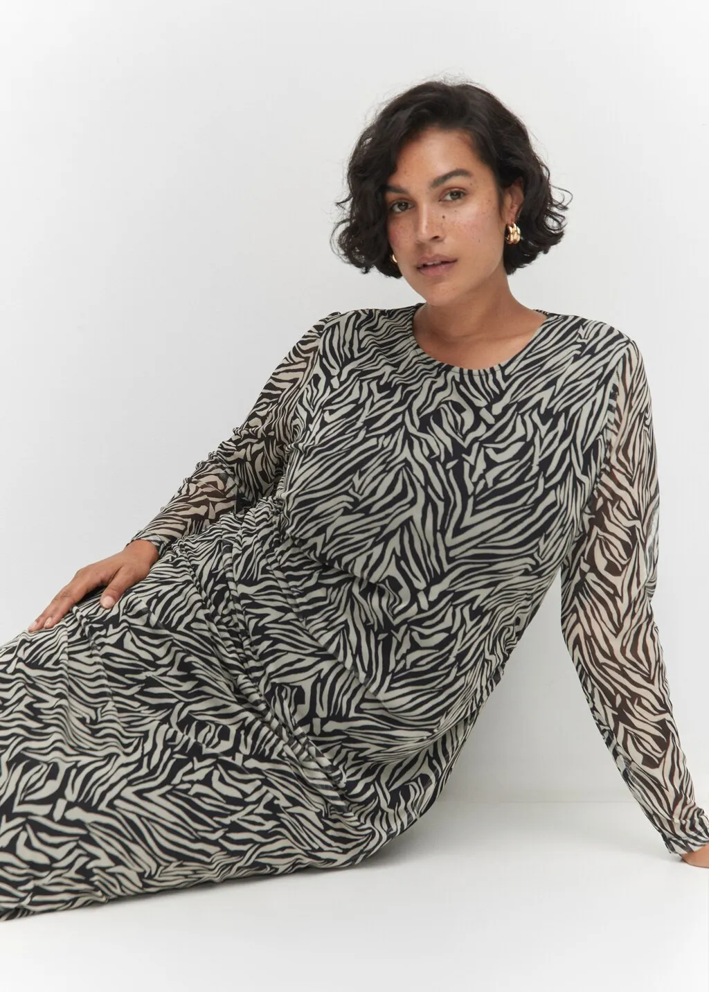 Vestito midi animal print