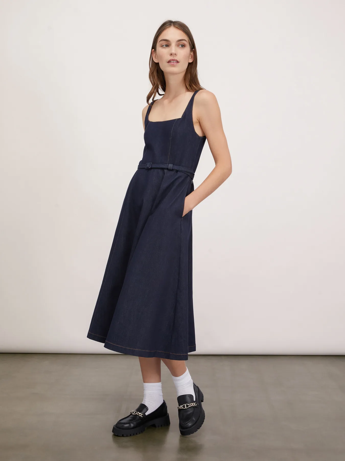 Vestito midi in denim