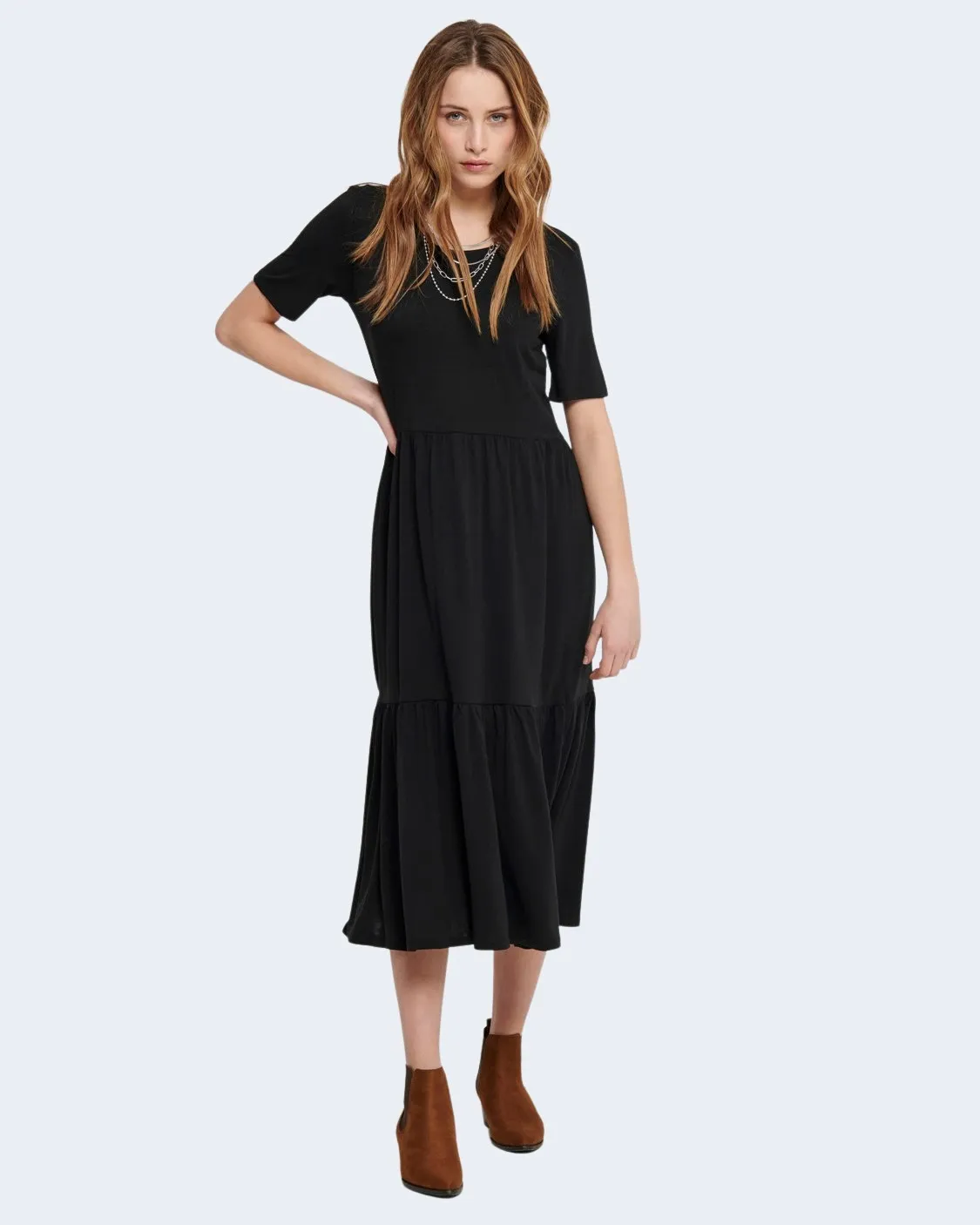 Vestito midi Jacqueline De Yong DALILA FROSTY Nero