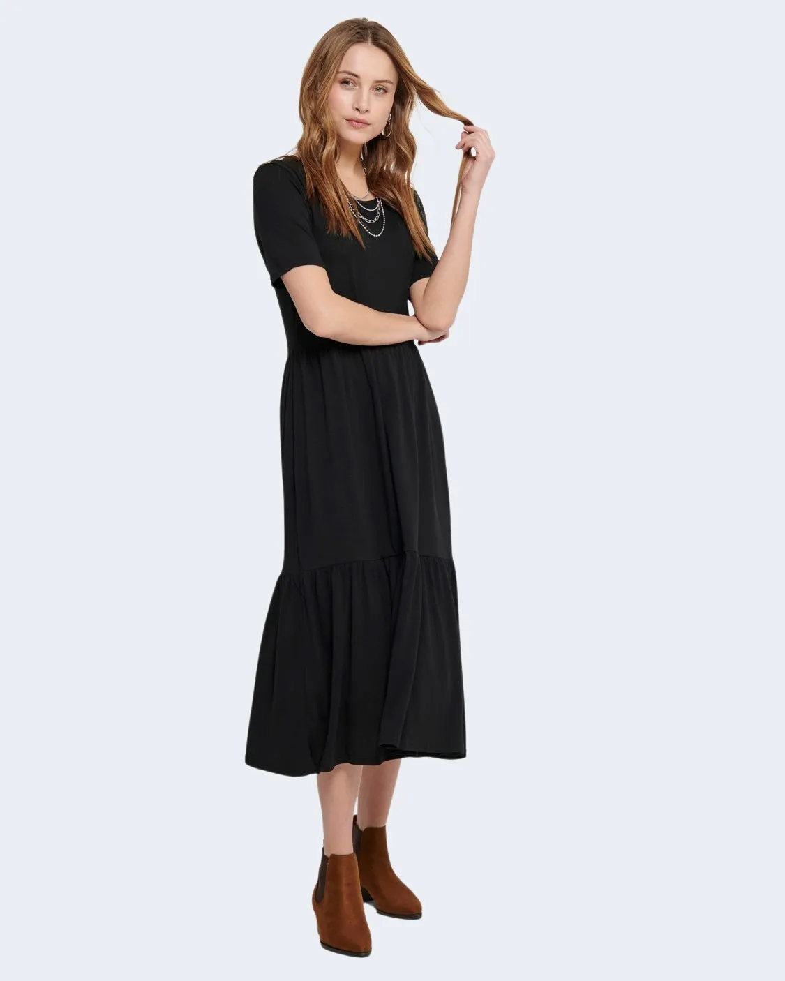 Vestito midi Jacqueline De Yong DALILA FROSTY Nero