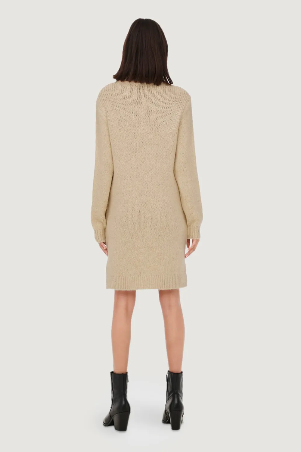 Vestito midi Jacqueline de Yong jdydinea l/s solid rollneck dre knt Beige