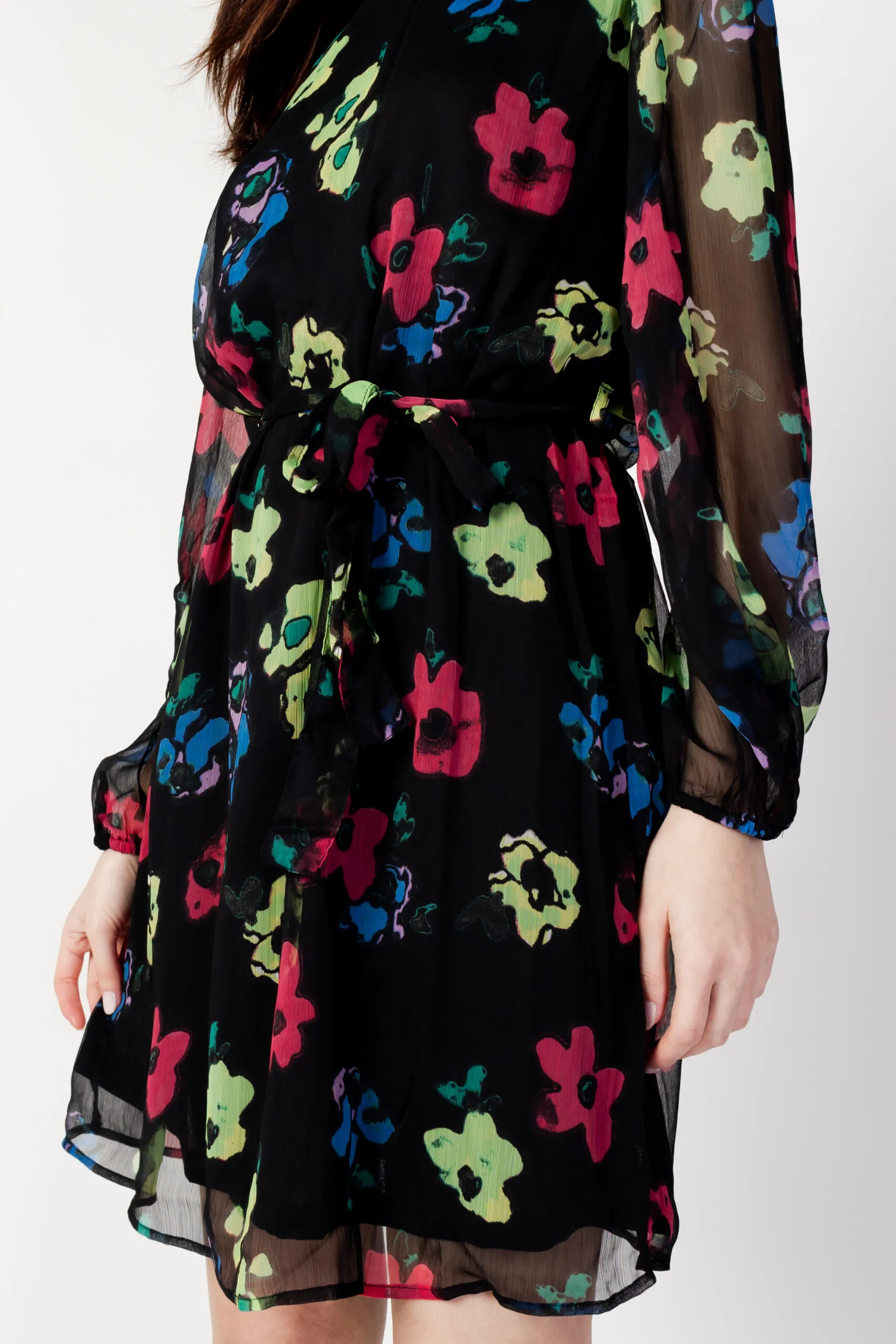 Vestito midi Jacqueline de Yong jdyrosa l/s belt wvn Nero