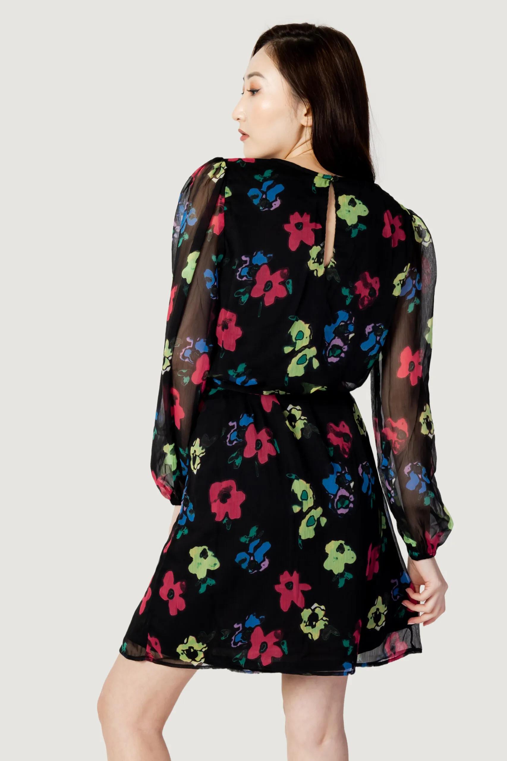Vestito midi Jacqueline de Yong jdyrosa l/s belt wvn Nero