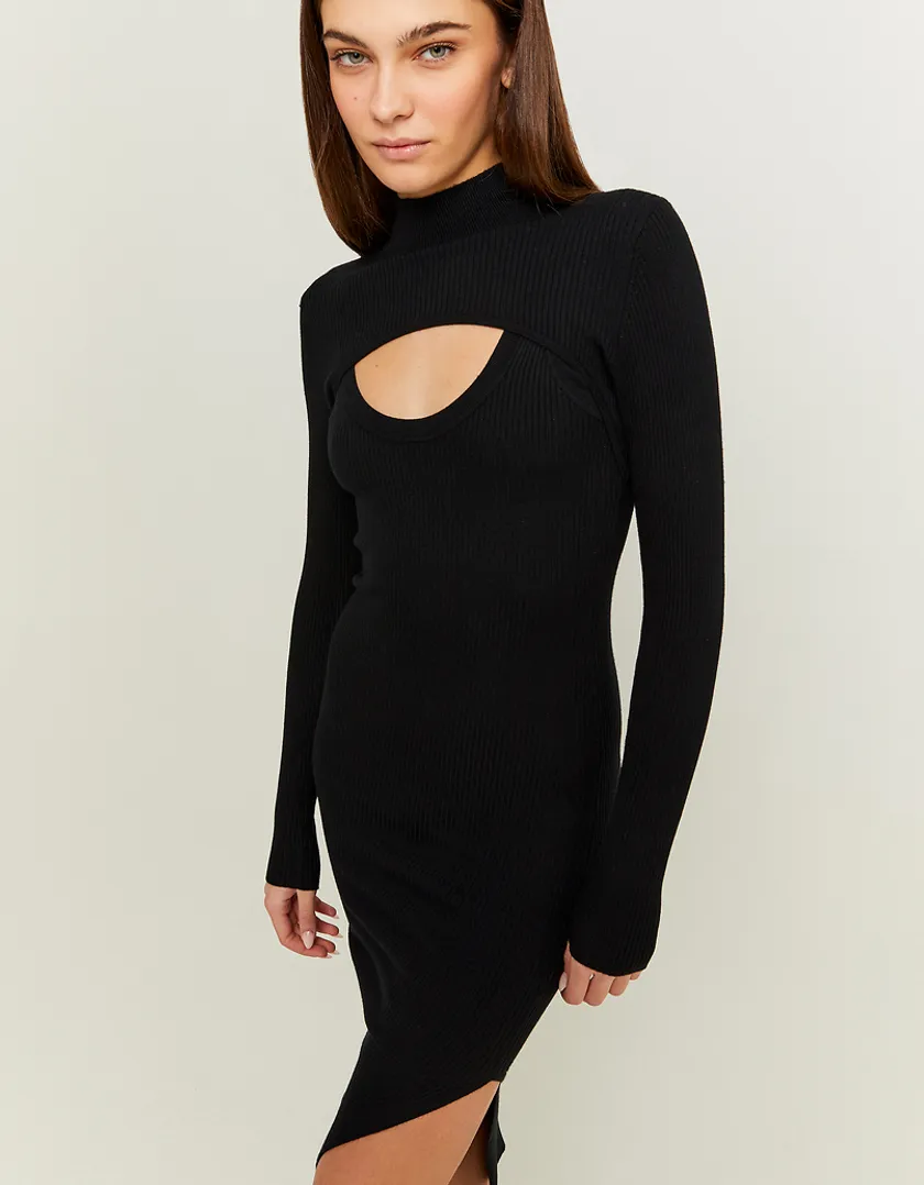 Vestito Midi Nero in Maglia  