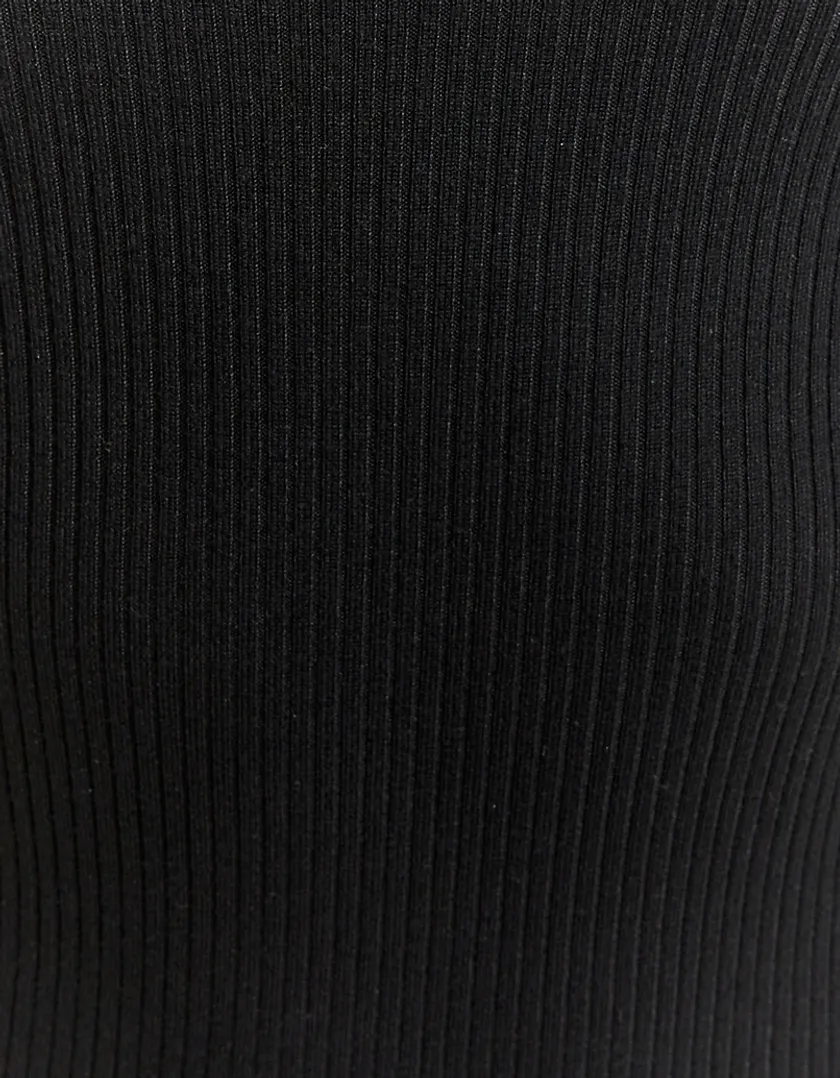 Vestito Midi Nero in Maglia  
