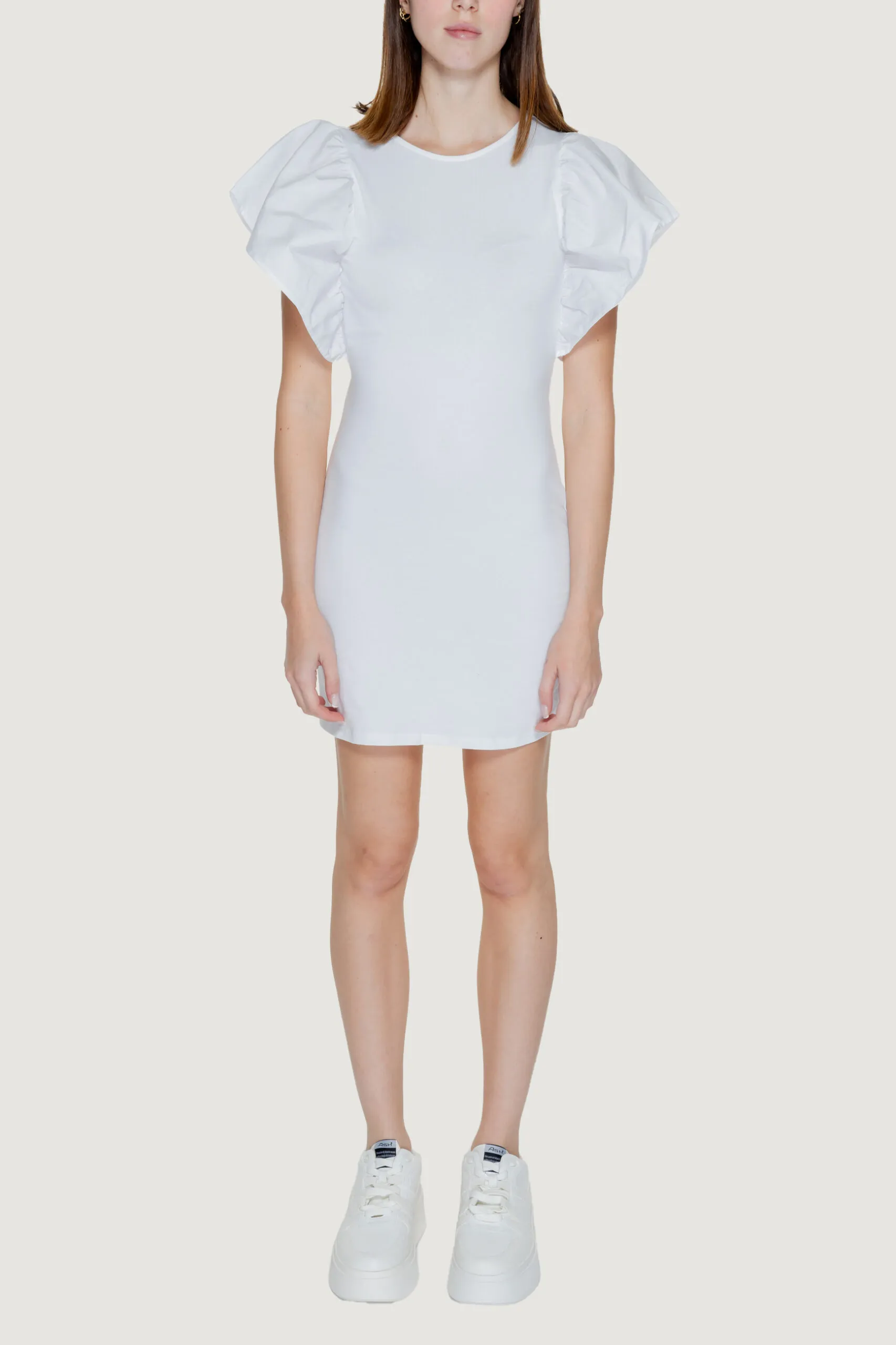 Vestito midi Only ONLSOFFY S/S MIX DRESS Bianco