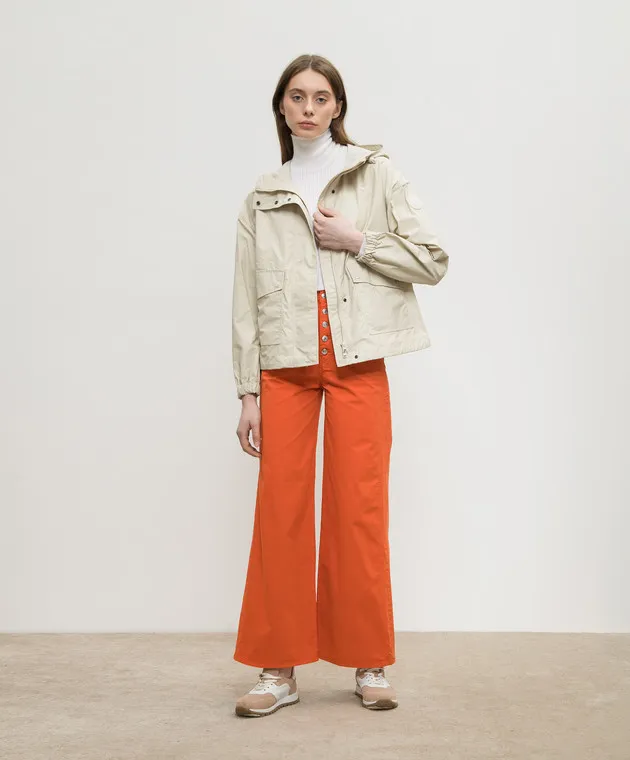 Woolrich Giacca a vento beige con patch logo CFWWOU0976FRUT3675