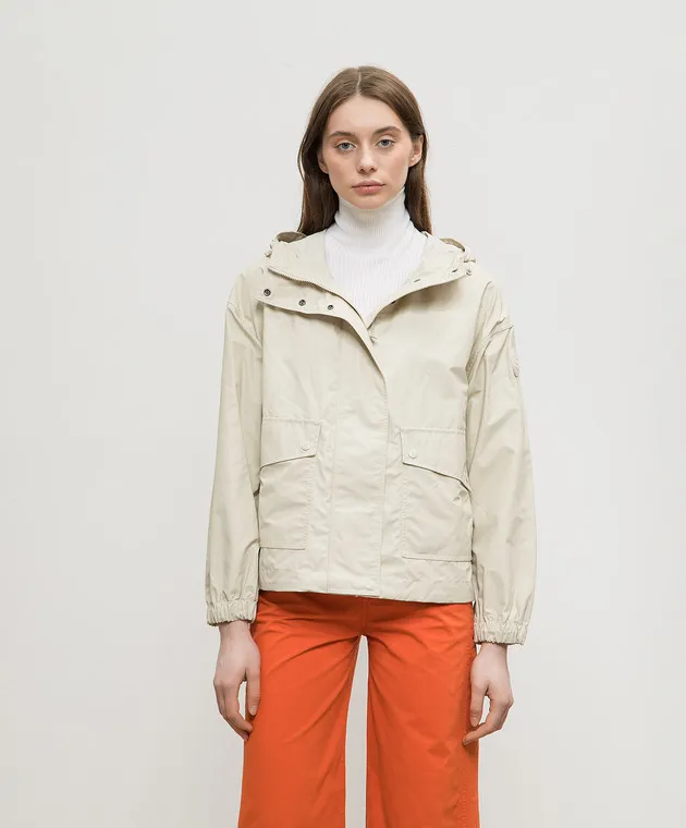 Woolrich Giacca a vento beige con patch logo CFWWOU0976FRUT3675