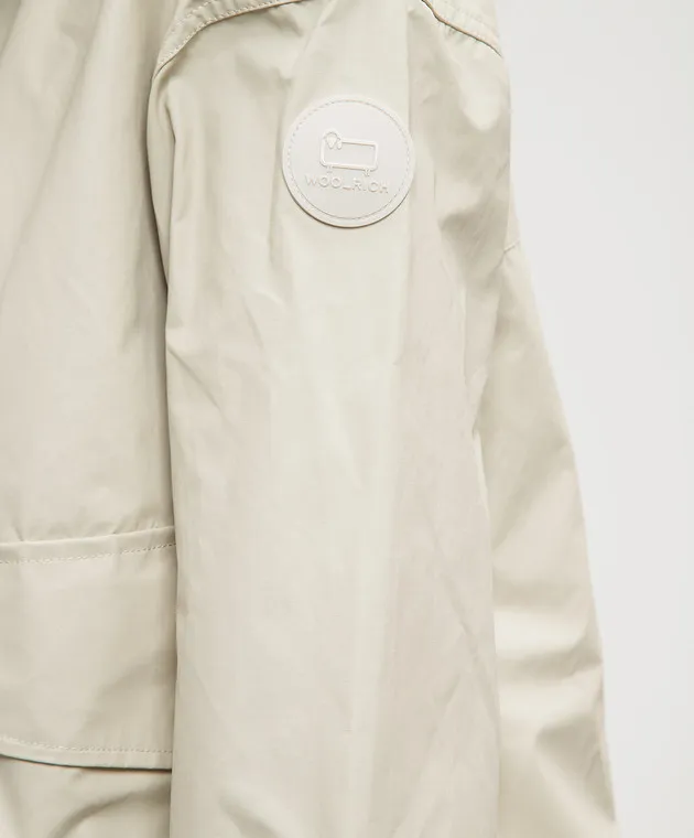 Woolrich Giacca a vento beige con patch logo CFWWOU0976FRUT3675