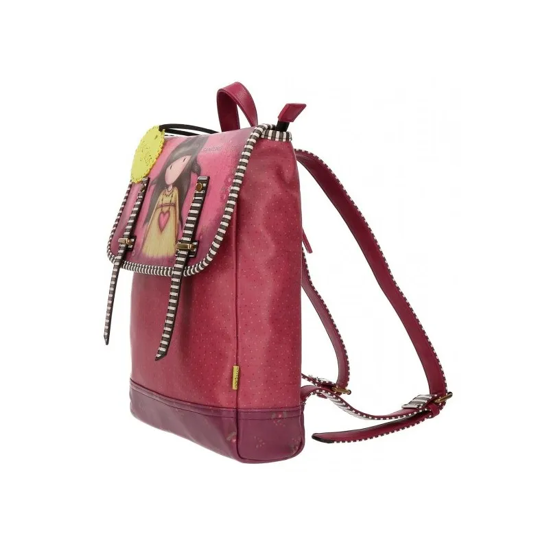 ZAINO SCUOLA E TEMPO LIBERO GORJUSS SANTORO HEARTFELT LONDON ORIGINAL IN SIMILPELLE 29X38X9CM CON PATTINA