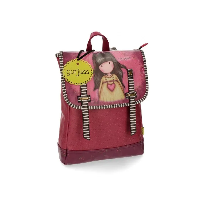 ZAINO SCUOLA E TEMPO LIBERO GORJUSS SANTORO HEARTFELT LONDON ORIGINAL IN SIMILPELLE 29X38X9CM CON PATTINA
